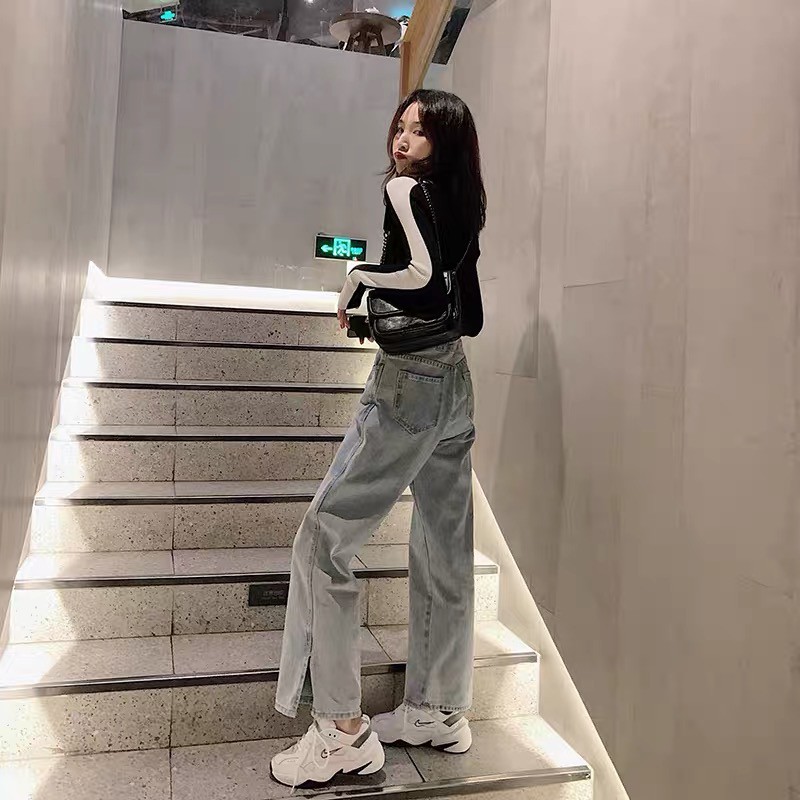 Quần jean xẻ ống thời trang cho nữ