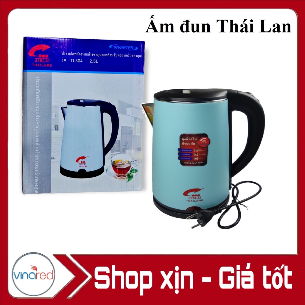 Ấm Đun Nước Siêu Tốc Thái Lan TL304 2 Lớp Chống Nóng - Bình Đun Nước 2.5L Siêu Nhanh Tiết Kiệm Điện