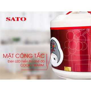 Nồi cơm điện SATO S12-26A 1.2L (Màu đỏ)