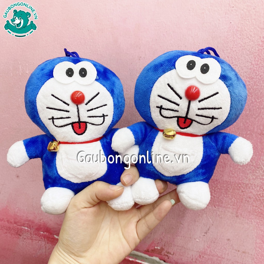 Gấu bông nhỏ Doraemon xanh siêu xinh chất nhung mềm mịn kích thước 18cm