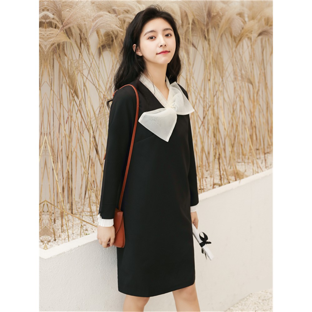 Váy suông cổ nơ tiểu thư (Order)