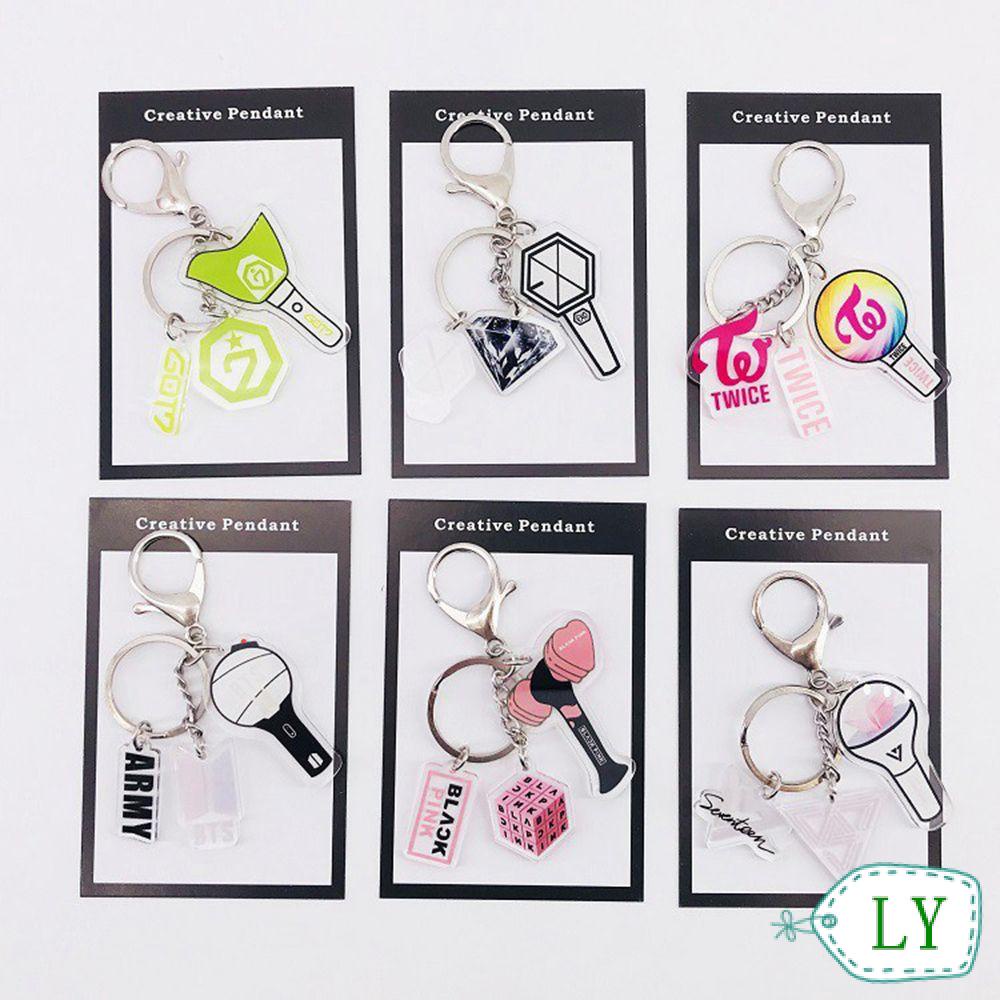 Móc khóa Acrylic hình nhóm nhạc BTS TWICE KPOP GOT7 BLACKPINK EXO BT21