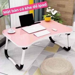 Bàn học gấp gọn có khe để điện thoại, ipad