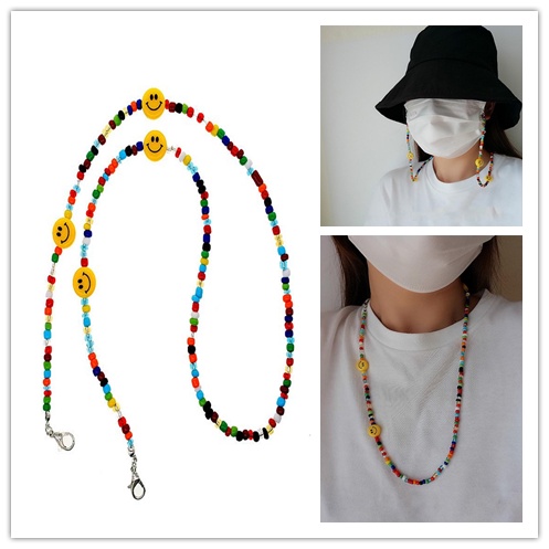 Vòng cổ Mặt Hình Mặt Cười Acrylic 66CM Nhiều Màu Thời Trang Cho Nam Nữ