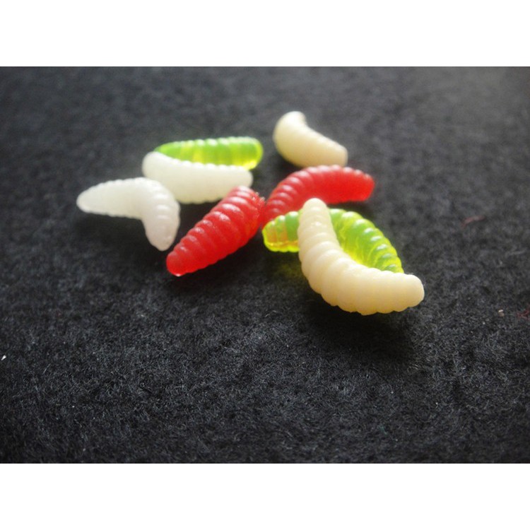 Set 200 Mồi Câu Cá Mềm Giả Sâu Nhiều Màu Sắc