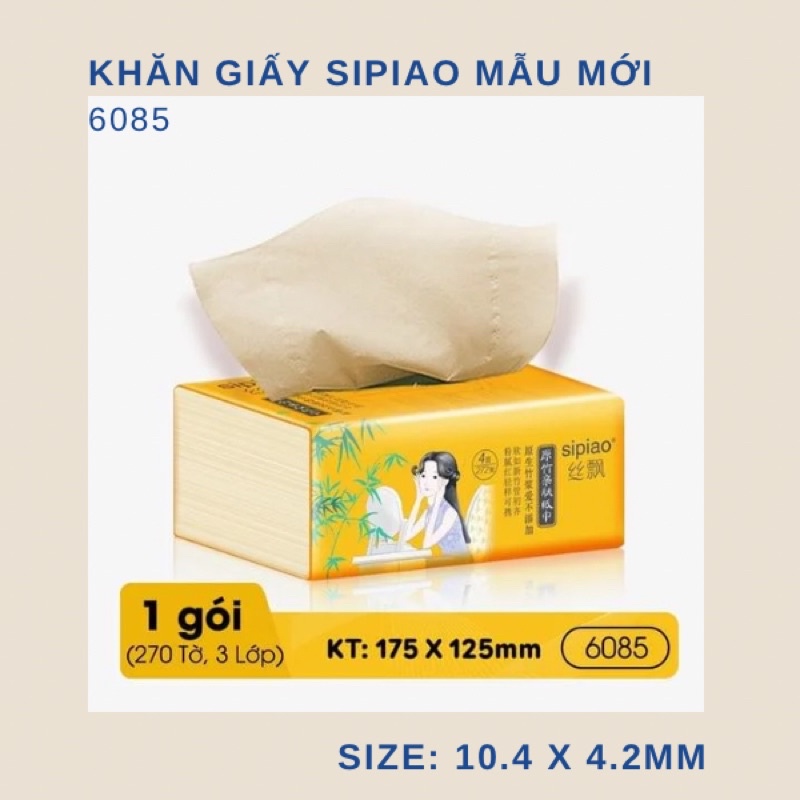 [Sipiao] Khăn giấy gấu trúc bột tre Trung nội địa vỏ mới( vỏ nhám)