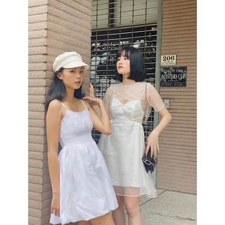 Đầm hai dây trắng
