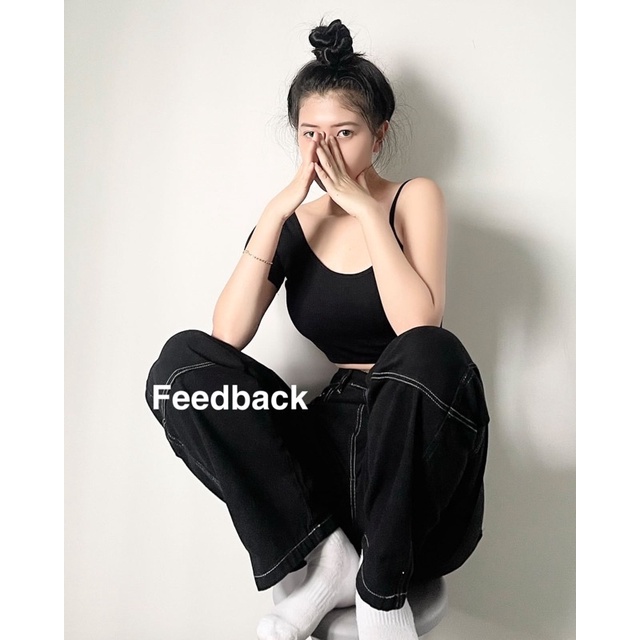 Quần jean nữ lưng cao ống rộng dáng suông màu đen cạp cao Gauni GD60 | BigBuy360 - bigbuy360.vn