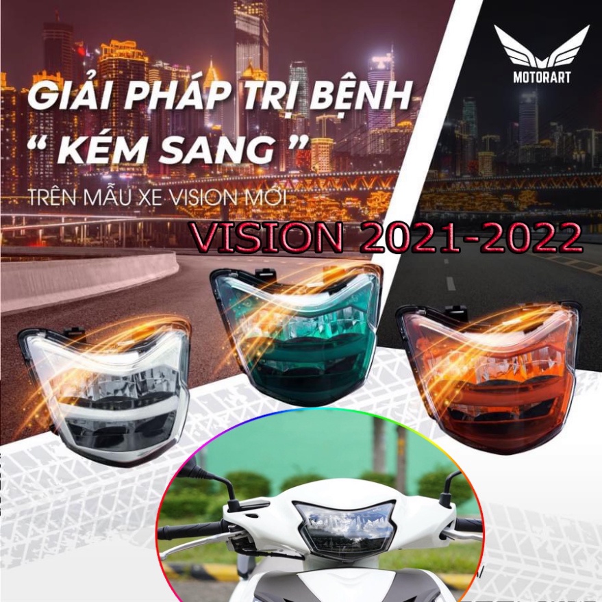 Pha LED 2 Tầng Cho Honda Vision 2021 Motor Art Chính Hãng