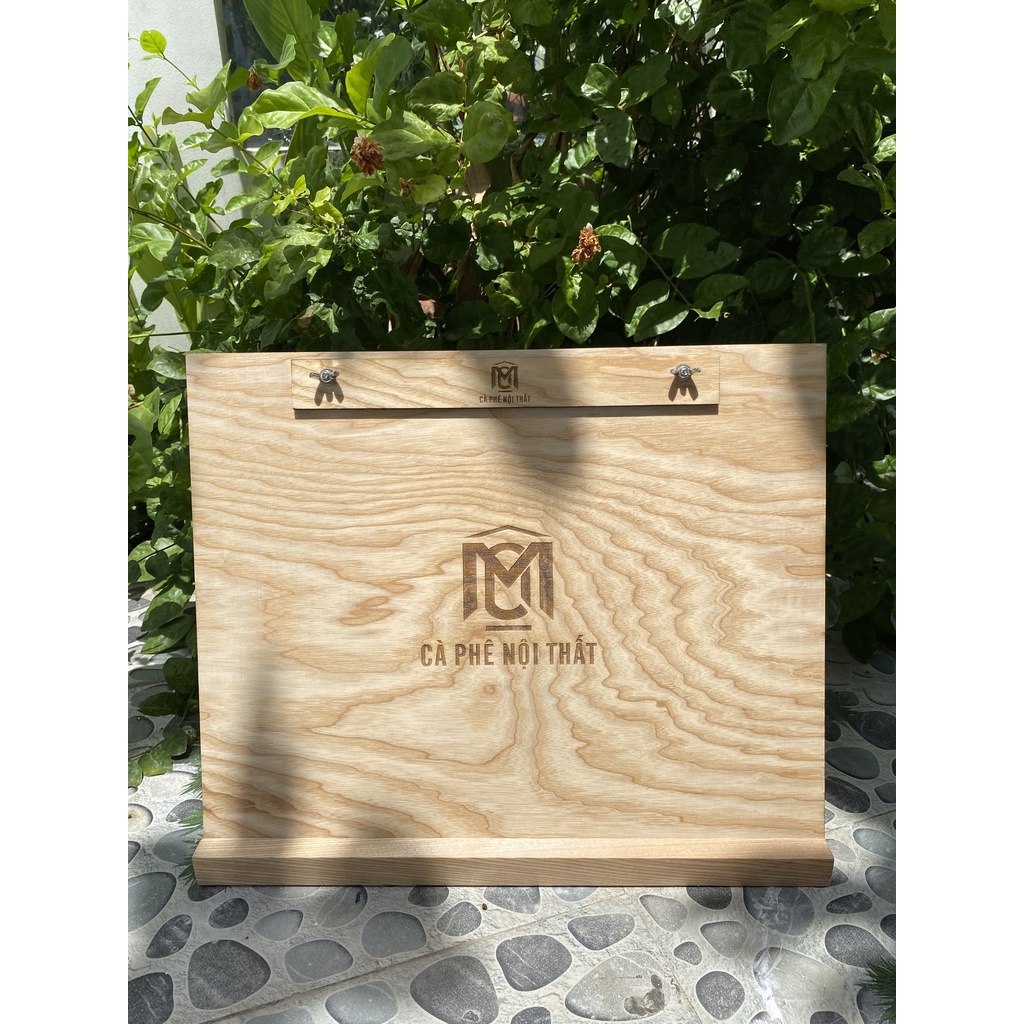 BẢNG GỖ KẸP MENU A3 KÈM ĐẾ GỖ - FREE khắc logo - LUXI DECOR