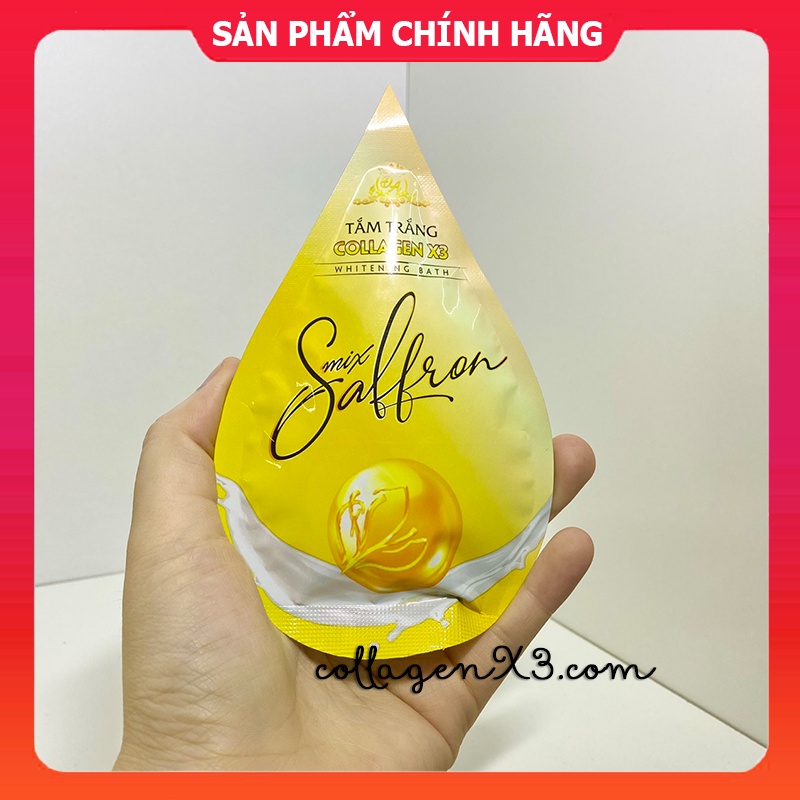 (Tách lẻ 1 gói) Tắm trắng Mix Saffron Collagen X3 Mỹ phẩm Đông Anh chính hãng