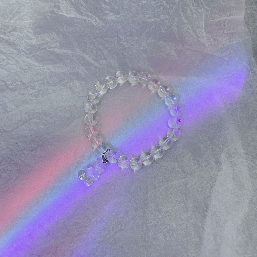 Vòng tay trong suốt đính đá hình chú gấu dễ thương xinh xắn