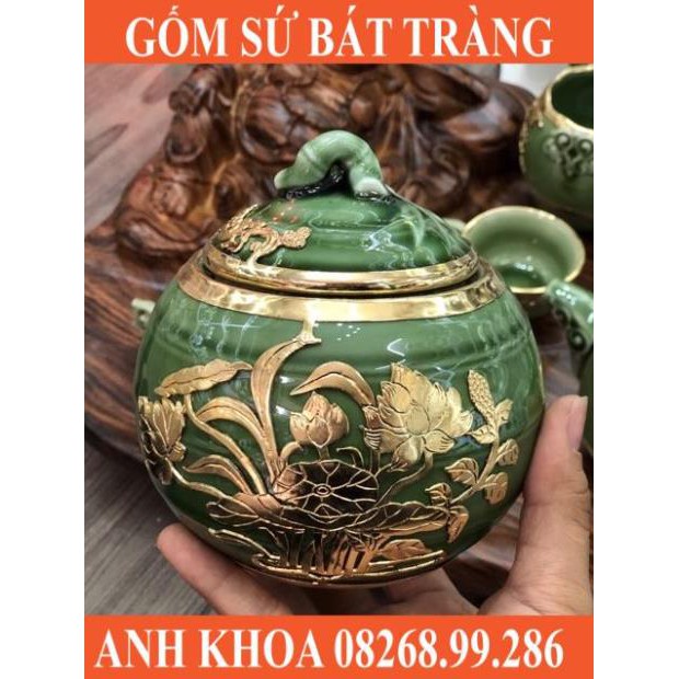 Bộ trà tứ quý - Gốm sứ Bát Tràng Anh Khoa