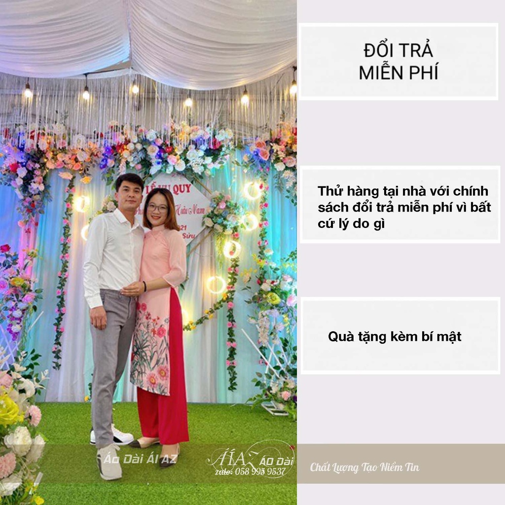 BigSize Áo Dài Cách Tân Nữ Dáng Suông Voan Hình AD02