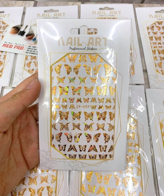 Sticker dán móng bướm phản quang trang trí móng tay chân