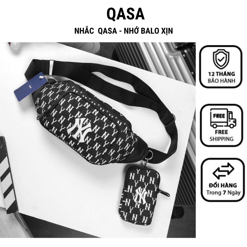 Túi bao tử đeo chéo MONOGRAM thời trang unisex chống thấm nước đi chơ du lịch phong cách ulzzang QASA