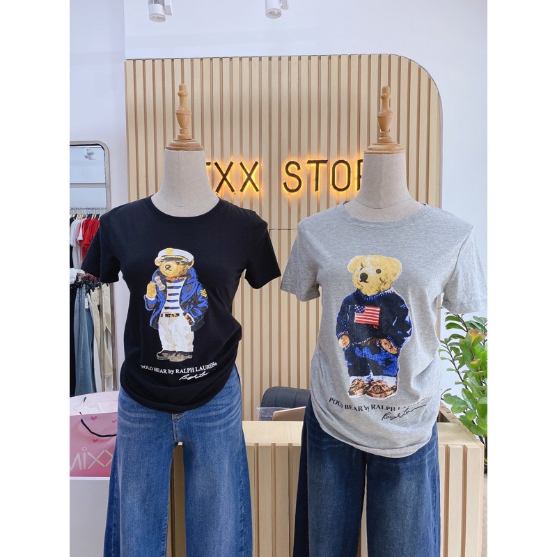 ÁO THUN NỮ IN HÌNH GẤU SIỄU XINH CHẤT COTTON MỀM MỊN XUẤT XỊN