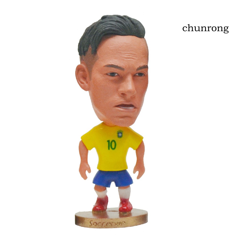 CR+1Pc Brazil Soccer Player Carlos Ronaldo PVC Action Figure Toy Desk Decor Gift