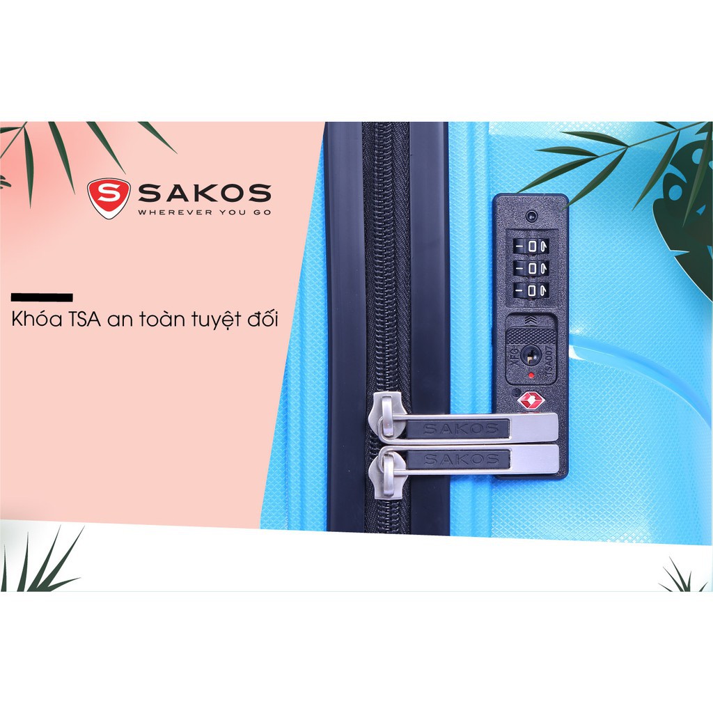 "Sale Sốc"Vali nhựa du lịch SAKOS MILANO Z26 (Xanh Dương)