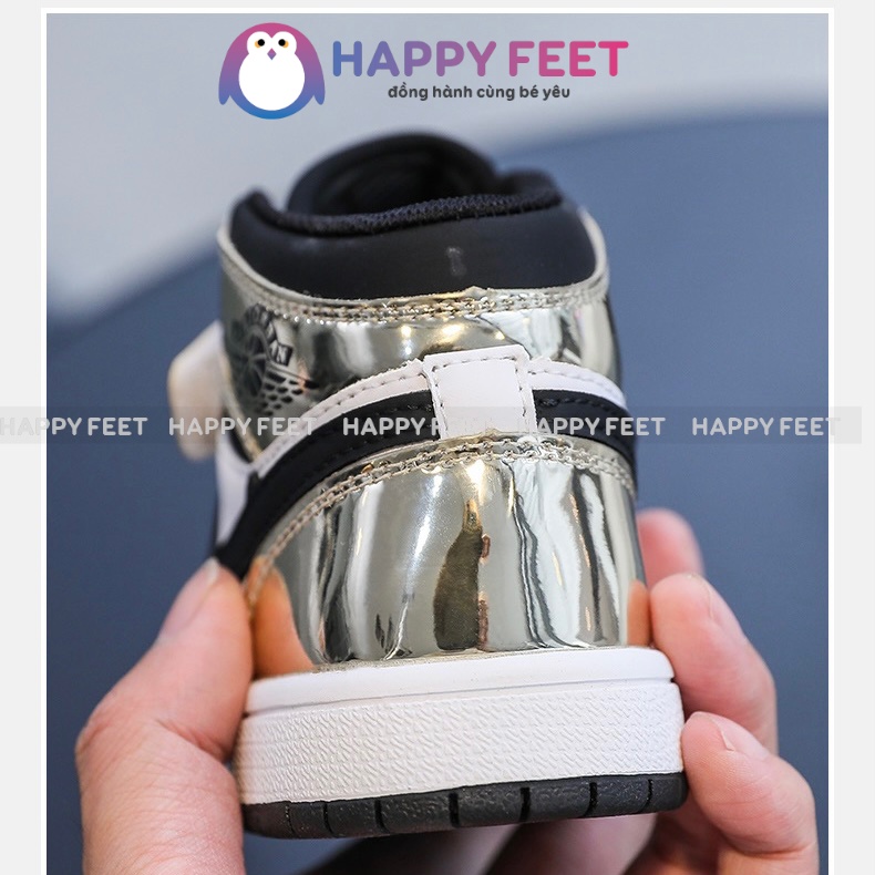 Giày thể thao da bóng cao cổ trẻ em Happy Feet cho bé trai bé gai 2-5 tuổi - No2183