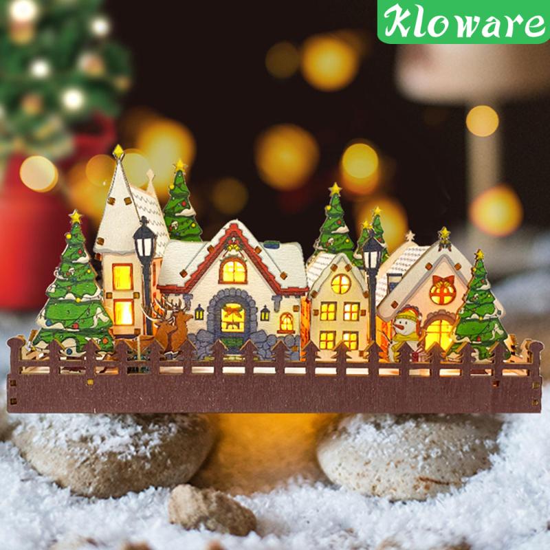 [Kloware] Đồ trang trí Tượng Ngôi Nhà Có Đèn Trang Trí Phong Cảnh Giáng Sinh Lễ Hội