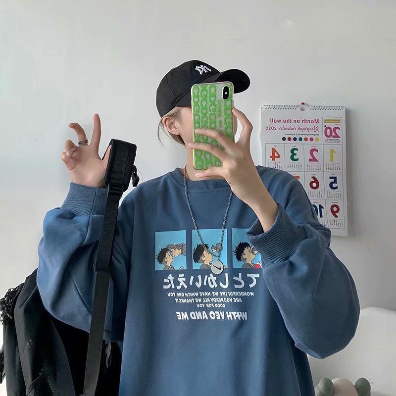 Áo sweater, áo nỉ cổ tròn in hình cậu bé nhật bổn dáng iu phong cách ulzzang | WebRaoVat - webraovat.net.vn