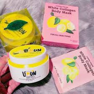 COMBO MẪU MỚI KEM BODY LEMON VÀ Ủ TRẮNG LEMON HỘP 3 GÓI