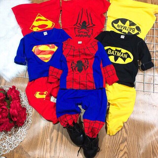 Bộ siêu nhân spideman người nhện, superman, batman dài tay cho bé