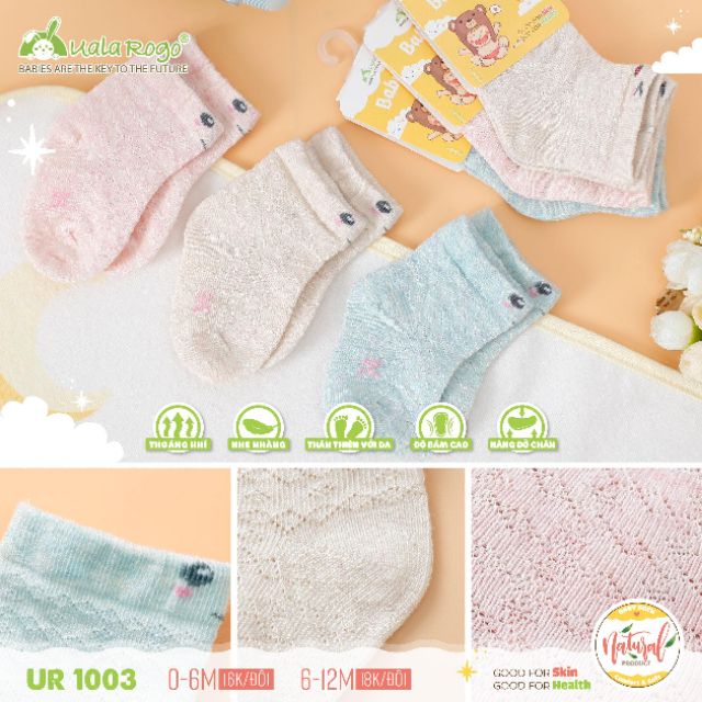 Vớ/tất lưới Uala&amp;rogo cho bé 0-6M,6-12M ( mẫu ngẫu nhiên)