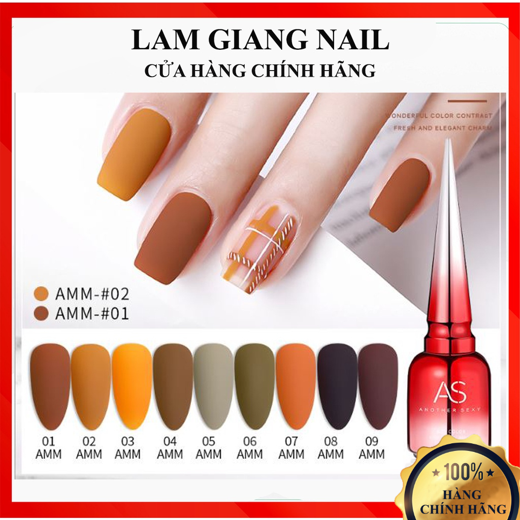 SET Sơn gel AS mẫu chai đỏ nhọn mã  AMM 9 chai 15ml siêu HOT siêu xịn