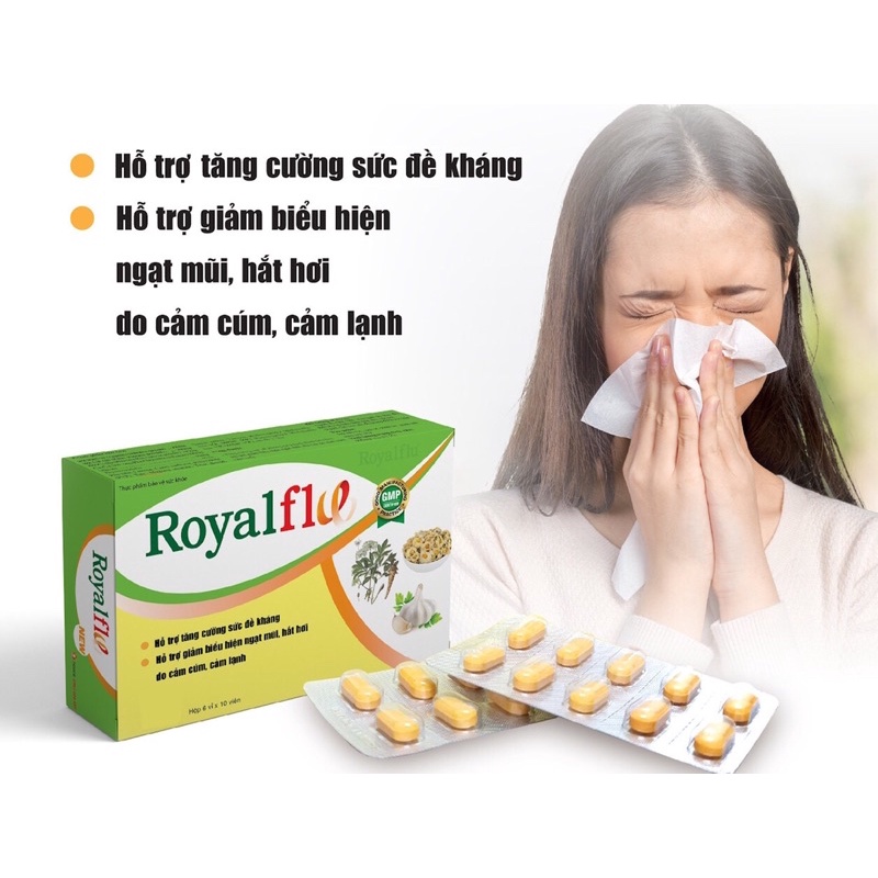 Royalflw / Royalflu - Viên uống hỗ trợ tăng cường miễn dịch, ngừa cảm cúm, cảm lạnh
