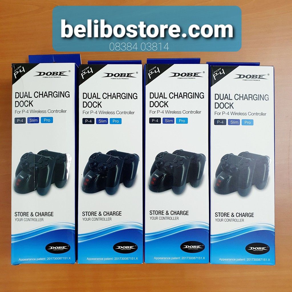 Đế sạc tay cầm dualshock ps4 slim/pro | Dock sạc nhanh chính hãng DOBE TP4-889 sạc 2 tay cầm cùng lúc có đèn led báo