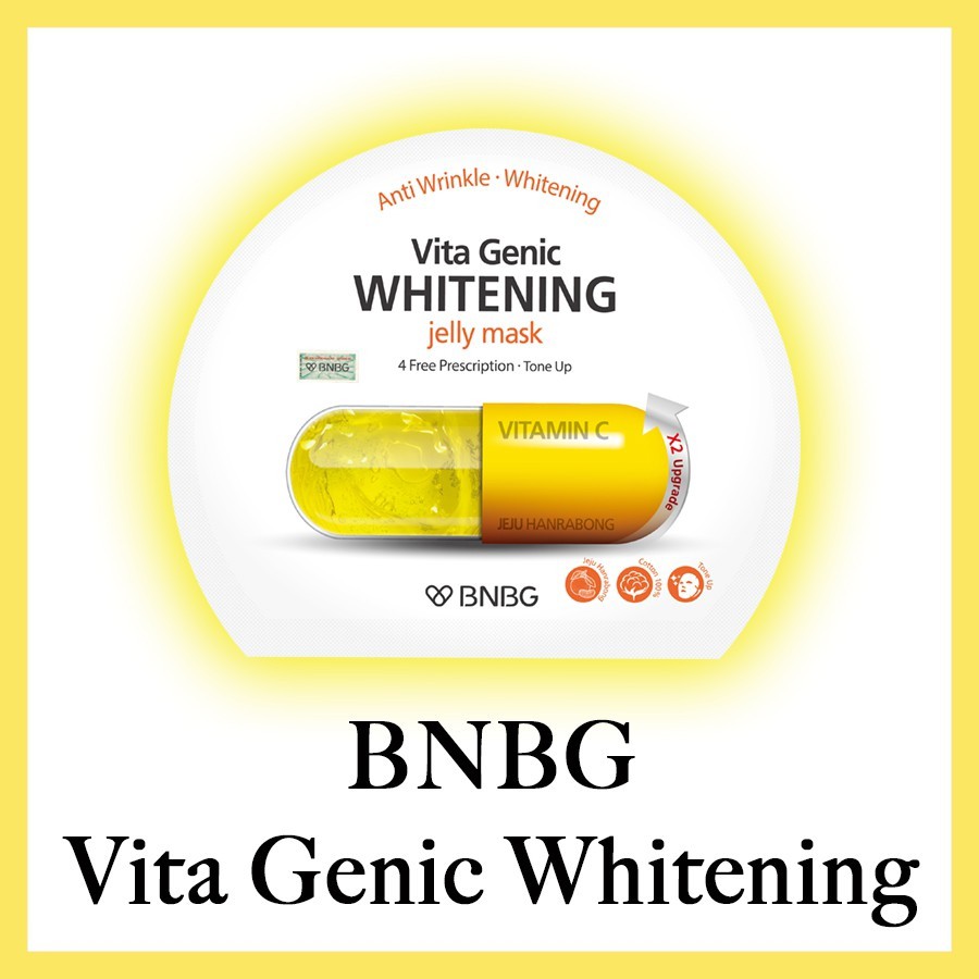 Mặt nạ giấy dưỡng da trắng sáng và làm đều màu da BNBG Vita Genic Whitening Jelly Mask (Vitamin C) 30ml