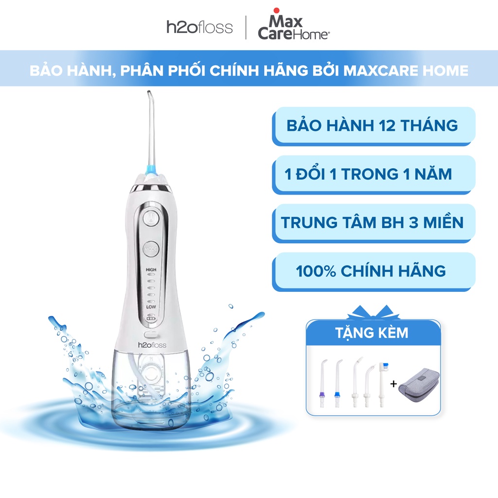 Máy Tăm Nước H2OFloss HF6P HF9P [Chính Hãng] mẫu MỚI NHẤT 2022 - Đổi mới 12 tháng, tặng túi đựng