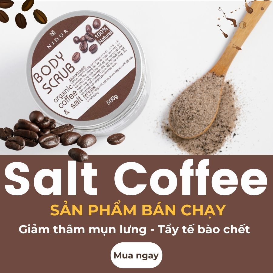 [Combo 10] Muối Tắm Cà Phê Giảm Thâm Mụn Lưng - Coffee Salt Scrub - 100% Natural