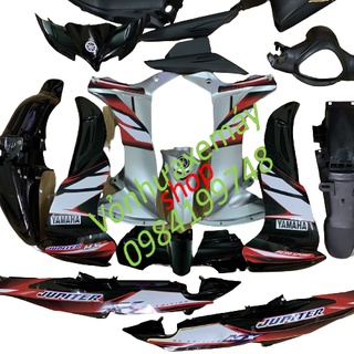 Bộ vỏ nhựa xe máy jupiter mx /dàn áo xe jupiter mx màu đen bạc tặng tem ,mủ trắng nguyên sinh loại đẹp