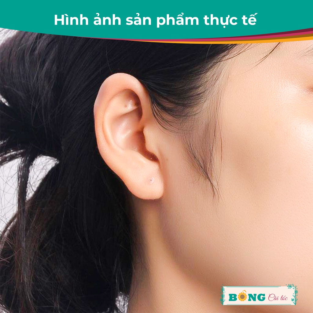 Bông tai cao su y tế trong suốt hình tròn giữ lỗ, không gây kích ứng BT100 - khuyên tai BÔNG Cài Tóc