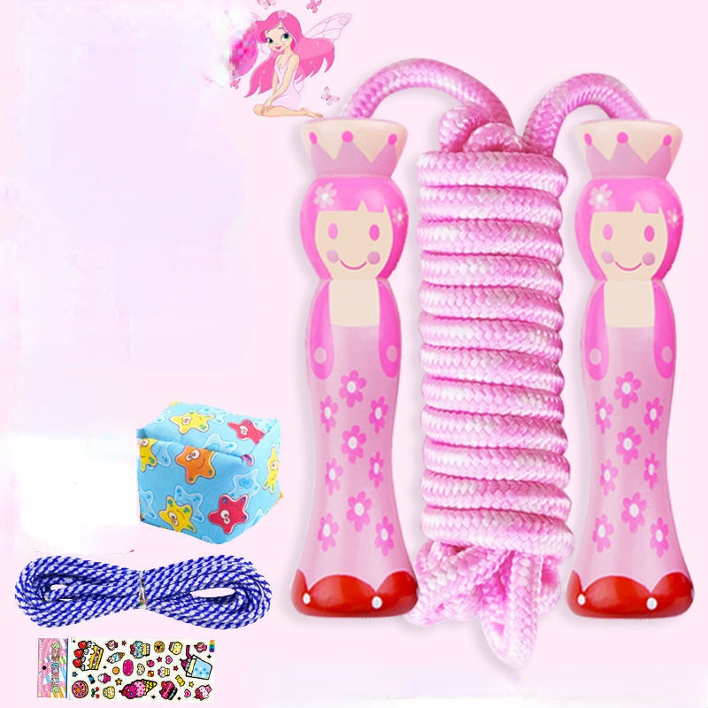 Dây Nhảy 2.5m Bằng Gỗ Có Thể Điều Chỉnh Tiện Lợi Dành Cho Bé