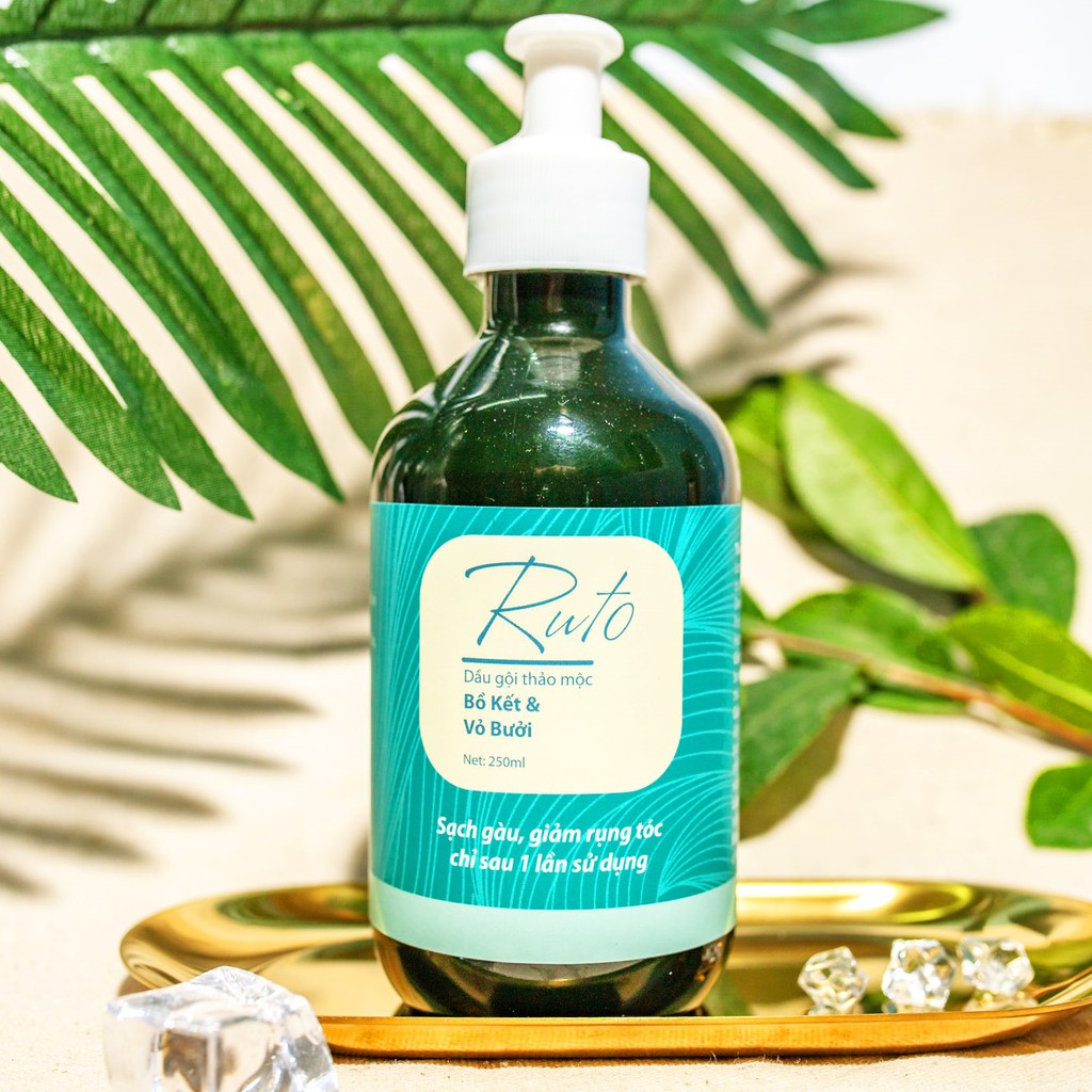 Dầu gội thảo dược RUTO 250mL - Ngăn rụng tóc, kích thích mọc tóc, sạch gàu, KHÔNG Ketoconazole