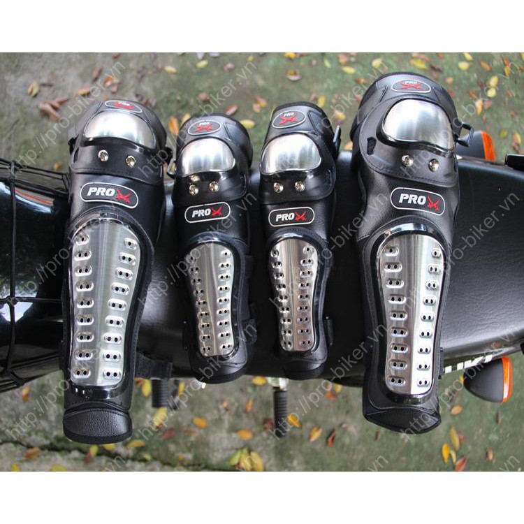 Bán sỉ - Gíap Inox bảo vệ chân tay PROX (4 món) - PRO-BIKER, chuyên phượt, motor.