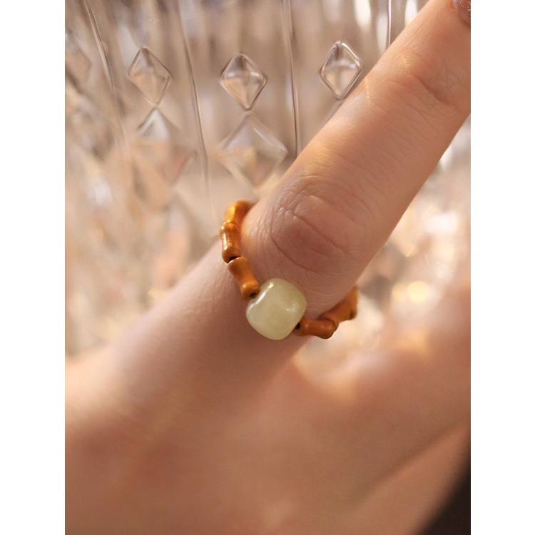 [Hàng Mới] Nhẫn Đính Hạt Óc Chó Phong Cách Dân Tộc