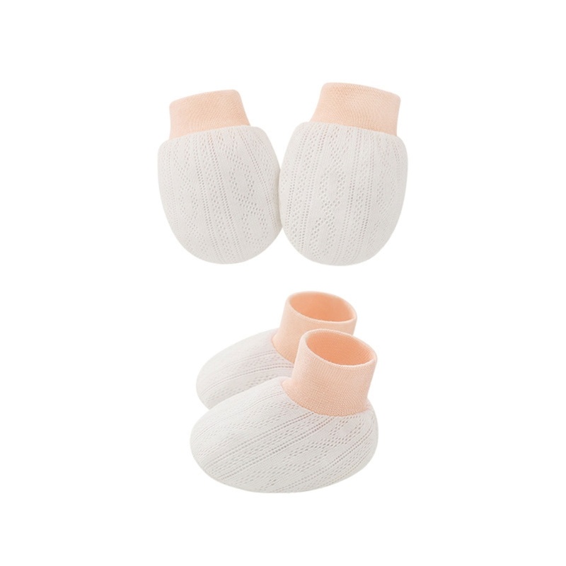 Bộ Găng Tay Và Vớ Cotton Phối Lưới Thời Trang Cho Bé Sơ Sinh Từ 0-6 Tháng