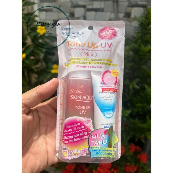 Sữa Chống Nắng Sunplay Skin Aqua Tone Up UV Milk Happiness Aura Hiệu Chỉnh Sắc Da SPF50+ PA++++ 50g