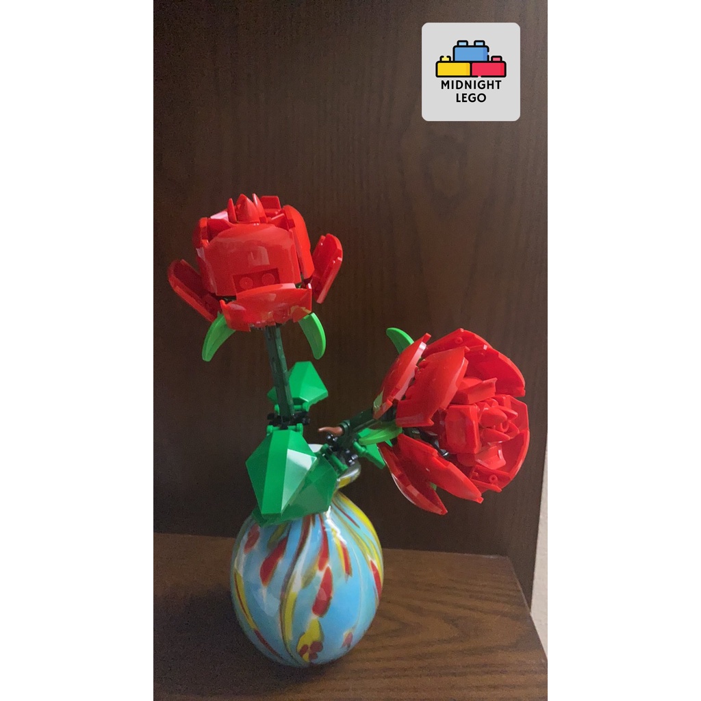 LEGO Hoa Hồng Đỏ / Tặng Kèm Giấy Gói Hoa Và Dây Ruy Băng