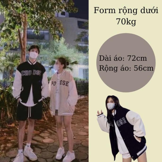 SALE Áo Bomber Nhung Tắm Form Rộng Unisex Nam Nữ In Chữ CHOOSE, Áo Khoác Jacket Phong Cách Hàn Quốc RÔ STORE AK08