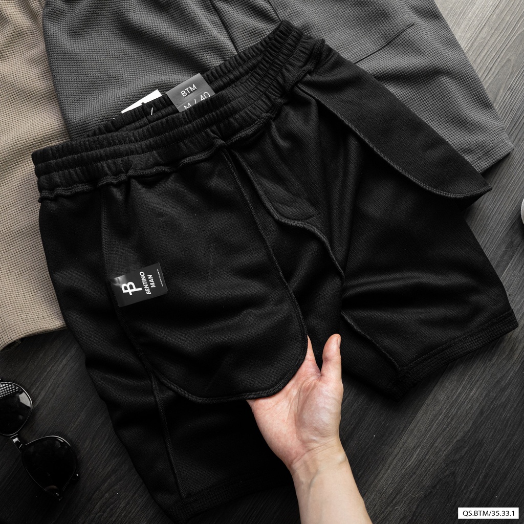 Quần short lửng thời trang cạp chun, chất  thun hạt pique pique dòng cao cấp, form ôn tôn dáng 35331