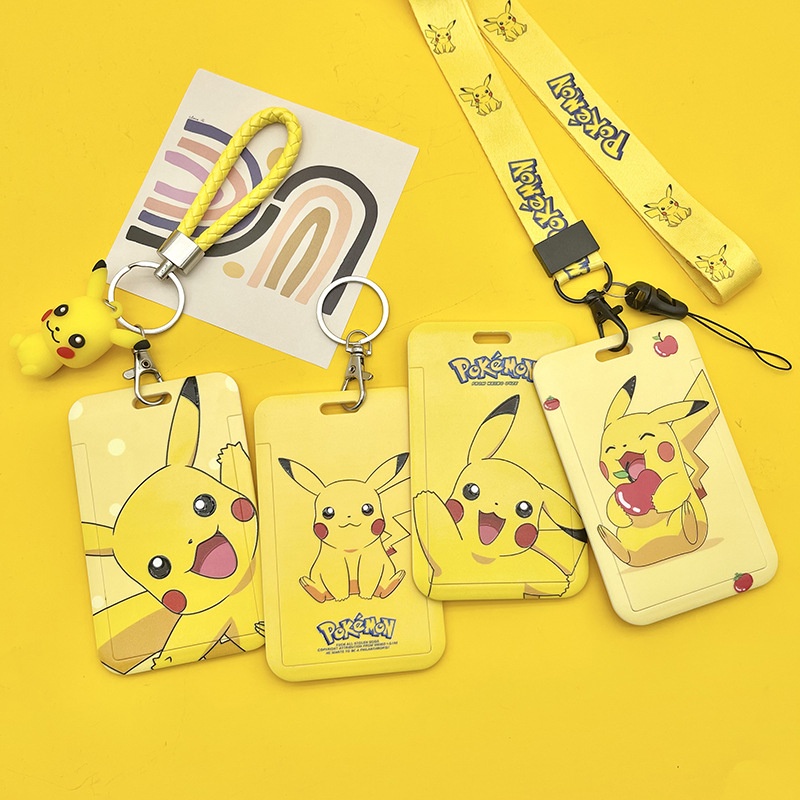 Dây đeo thẻ ID bằng silicon họa tiết Pikachu dễ thương