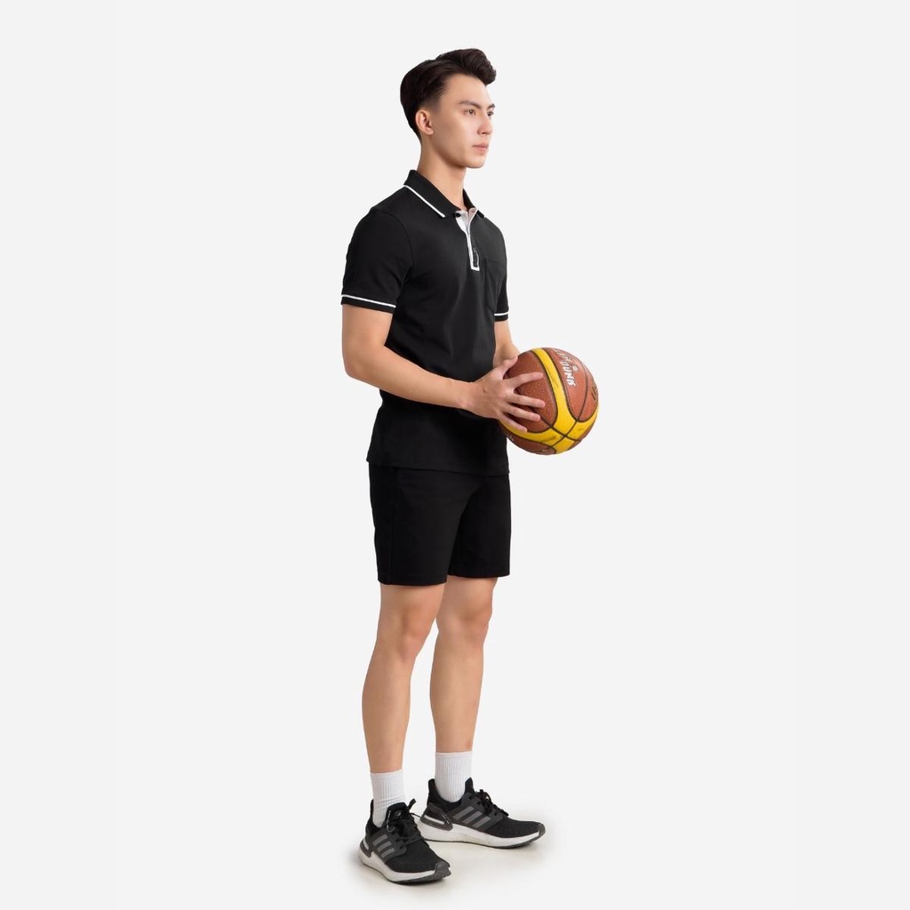 Áo thun có cổ nam CIZA vải cotton co giãn 4 chiều thấm hút mồ hôi nhanh size S M L XL màu đen  APNS14