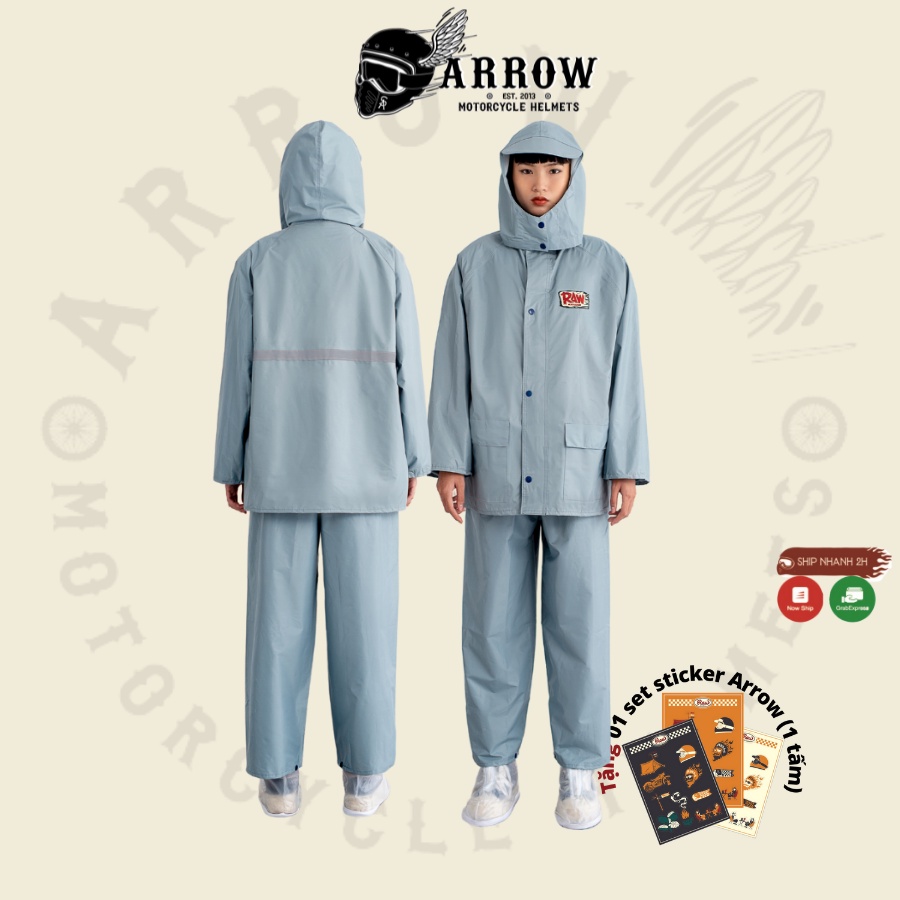 Áo Mưa RAW Vải Dù Chống Thấm Nước Arrow Shop