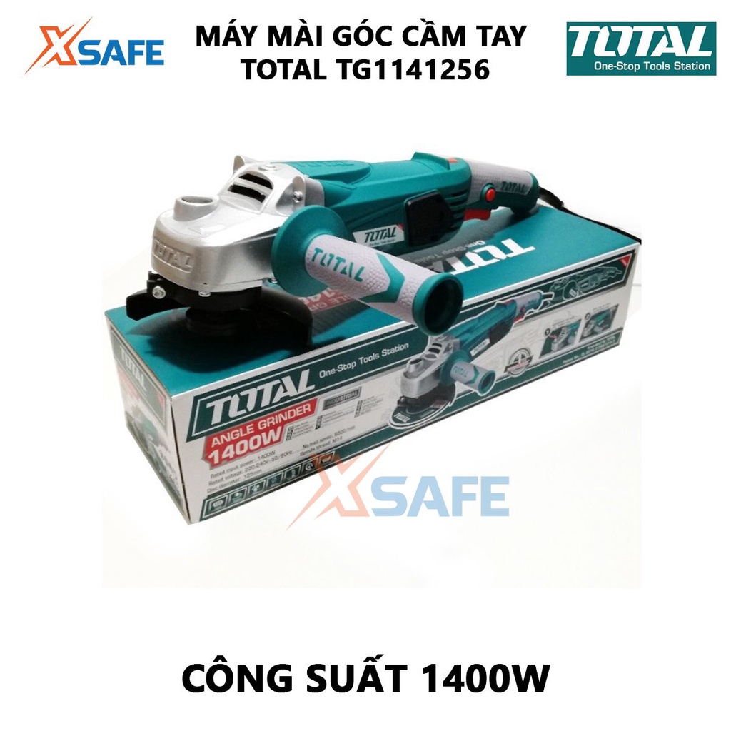 Máy mài góc TOTAL TG1141256 Máy mài góc cầm tay Điện áp sử dụng 220V-240V 1400W cách điện 2 lớp [XSAFE]